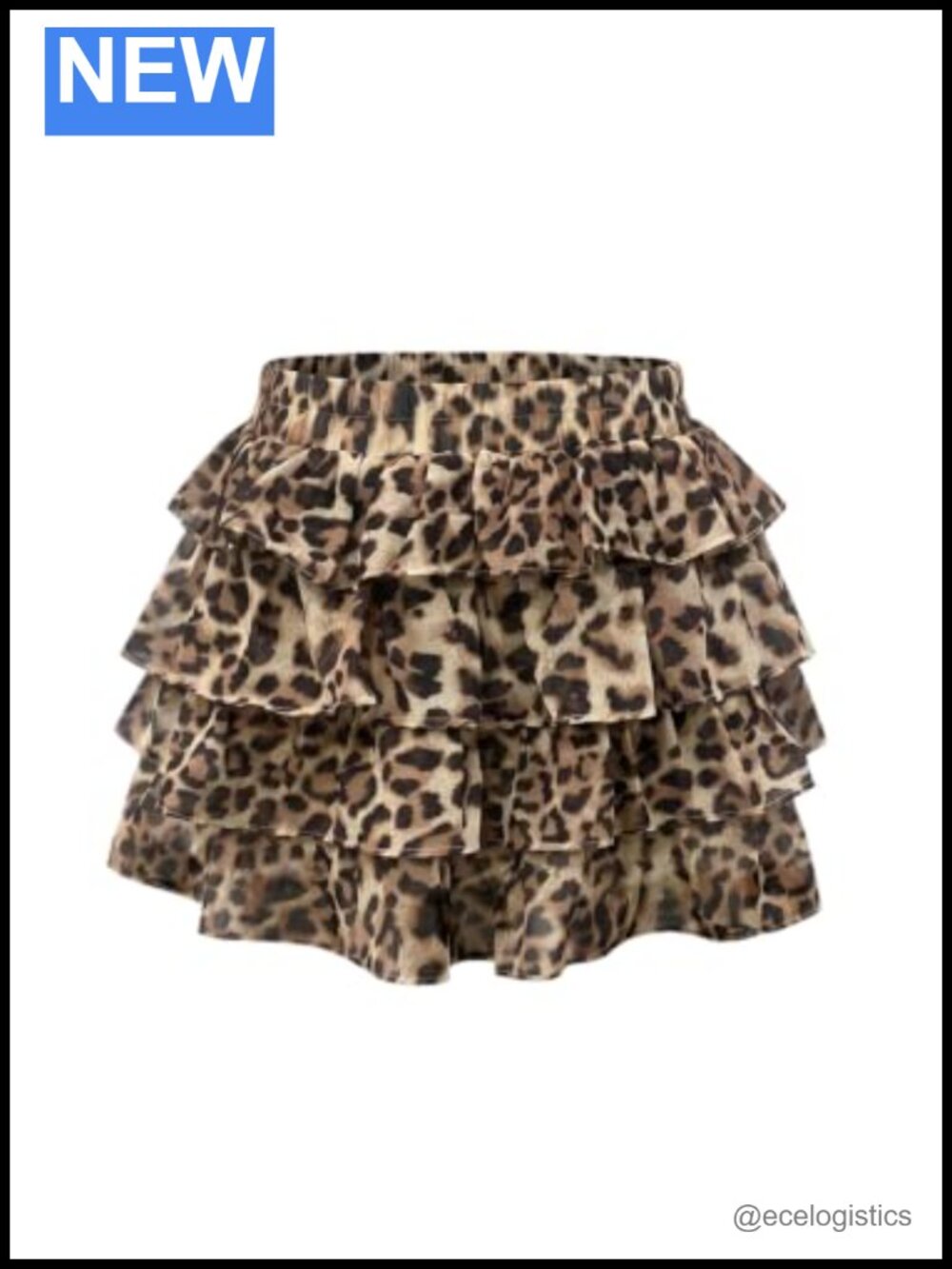 Floerns Women's Y2K Leopard Mini Skirt Tiered Layered Ruffle Hem Night Out Club